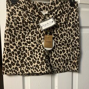 Umgee Leopard Print Skirt